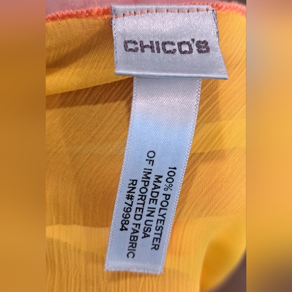 Chico's Sunset Ombre Swim Cover-Up Kimono in Yellow & Orange - Picture 8 of 8